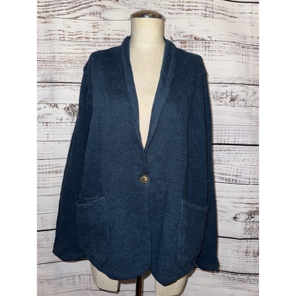 POETRY Women’s Green Button Cardigan Size US14 100% Cotton Pockets - Picture 1 of 5